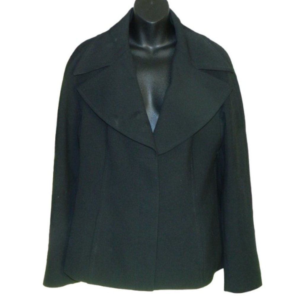 2 for/ $40 Zara Black Short Waisted Wide Peter Pan Notched Collar Blazer Size XL